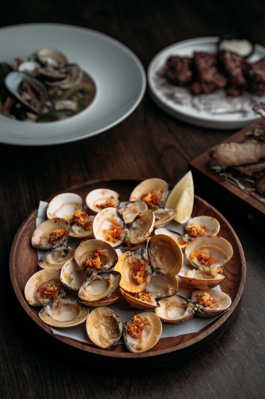Clams gratiné at SALT